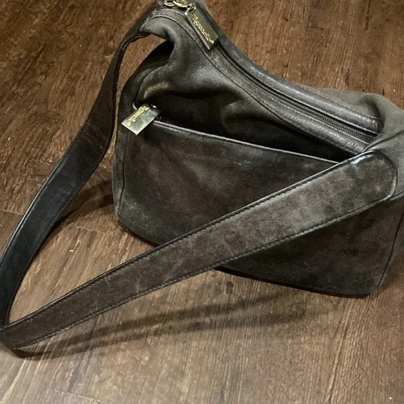 Tignanello leather  brown  handbag handle purse leather front pocket - Picture 3 of 5